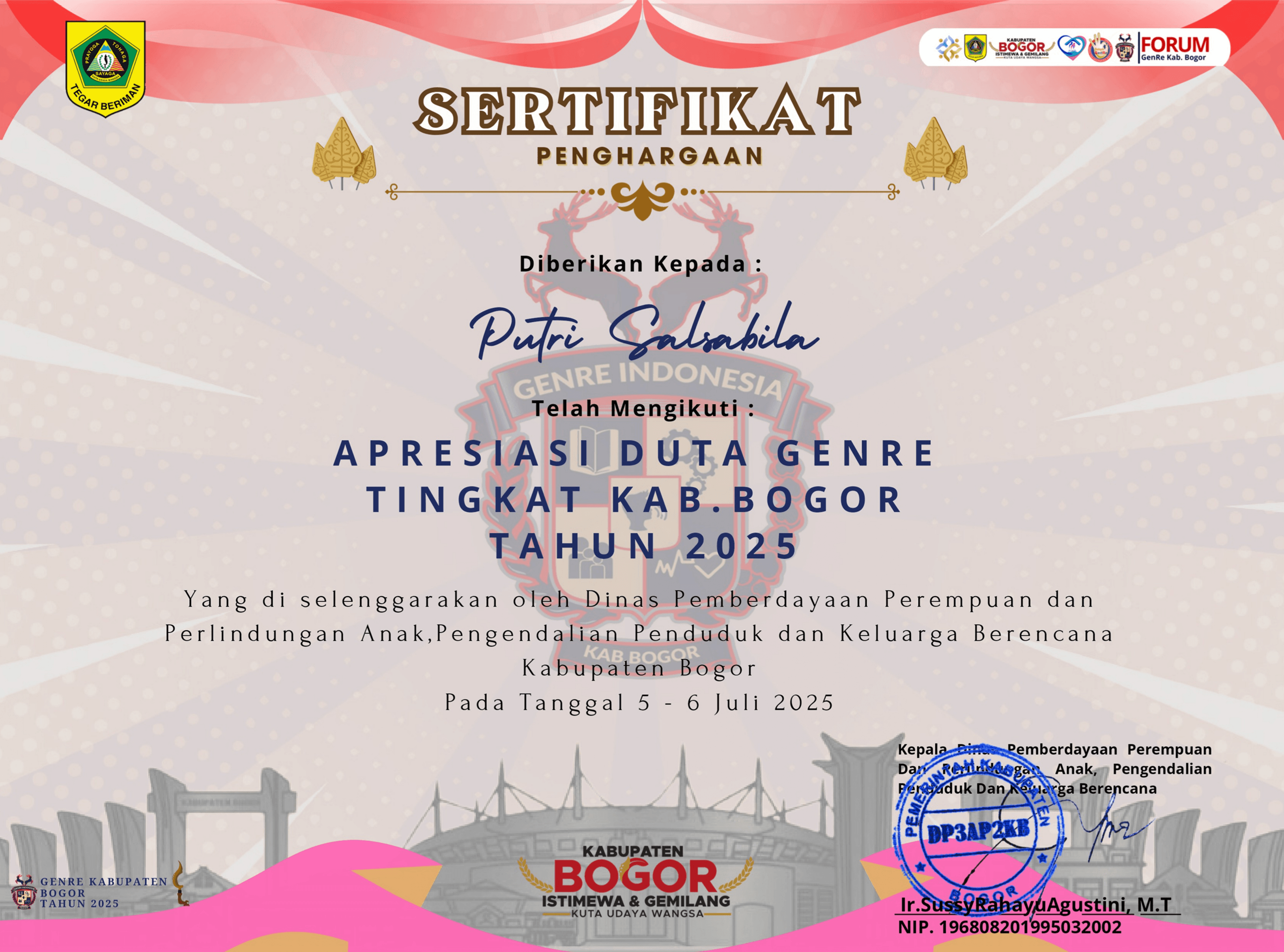 Top 10 Duta GenRe Terbaik Kabupaten Bogor 2025