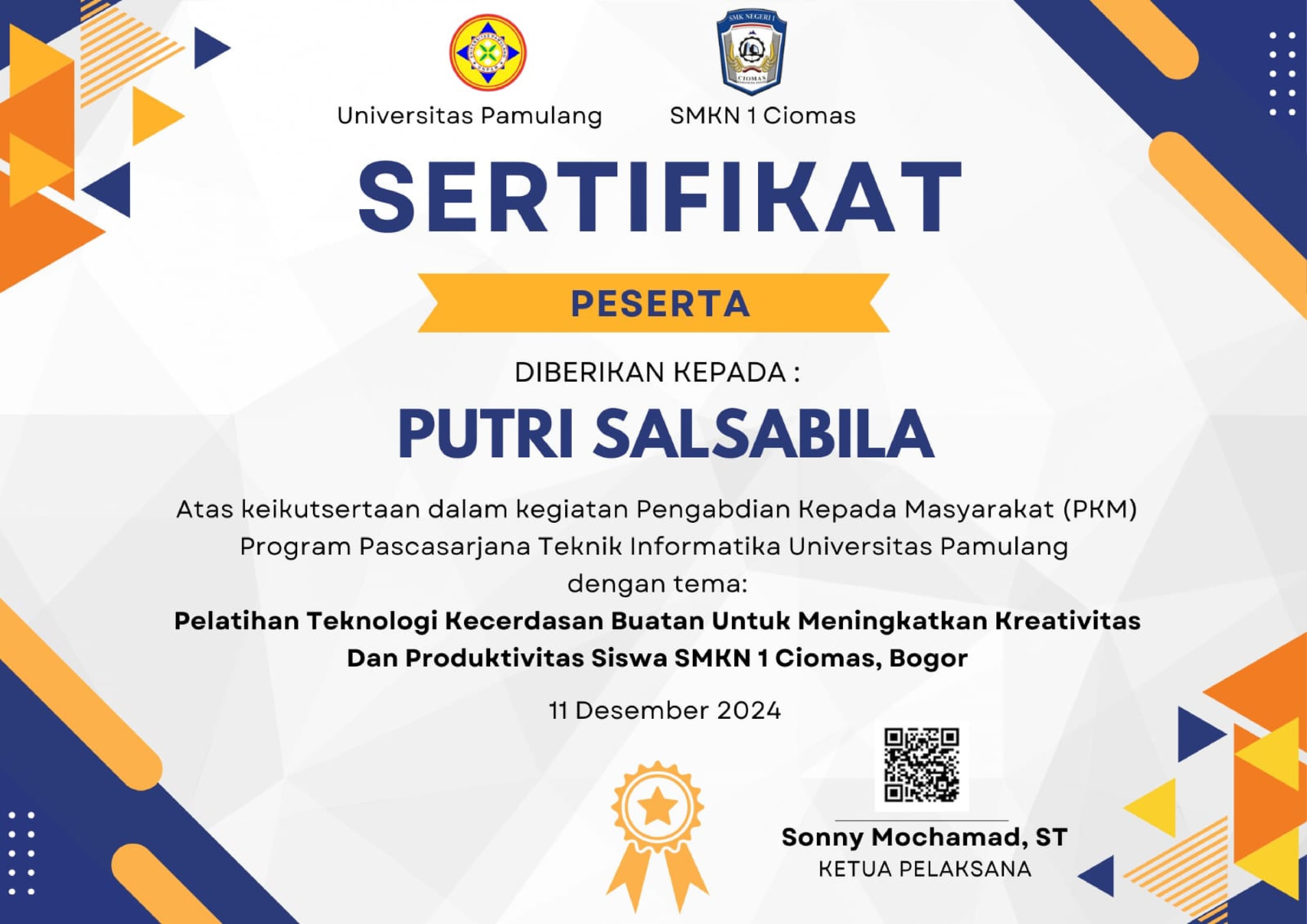 Pelatihan Teknologi Kecerdasan Buatan